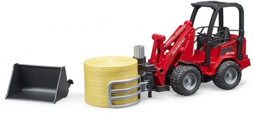 Set de joaca Incarcator compact Schaffer 2630 cu grafier si un balot rotund Bruder