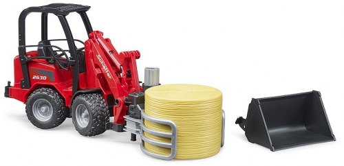 Set de joaca Incarcator compact Schaffer 2630 cu grafier si un balot rotund Bruder