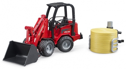 Set de joaca Incarcator compact Schaffer 2630 cu grafier si un balot rotund Bruder