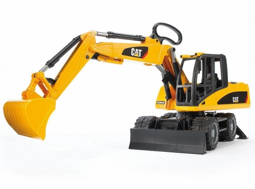 Jucarie Excavator pe roti CAT Bruder 