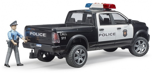 Jucarie Camion de politie RAM 2500 cu politist si accesorii Bruder