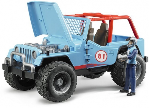 Jucarie Jeep Cross Country de curse albastru Bruder