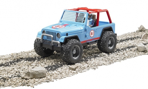 Jucarie Jeep Cross Country de curse albastru Bruder