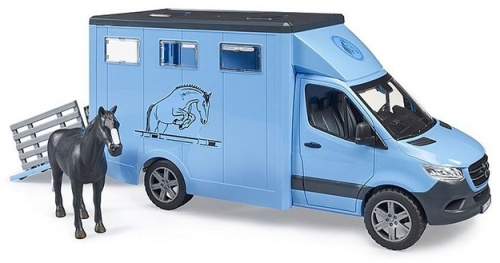 Bruder - Transportor De Animale Mercedes Benz Cu Un Cal