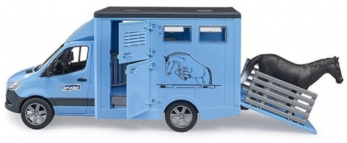 Bruder - Transportor De Animale Mercedes Benz Cu Un Cal