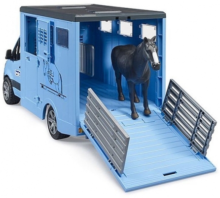 Bruder - Transportor De Animale Mercedes Benz Cu Un Cal