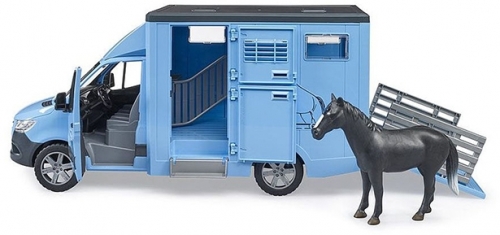 Bruder - Transportor De Animale Mercedes Benz Cu Un Cal