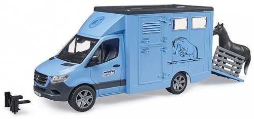 Bruder - Transportor De Animale Mercedes Benz Cu Un Cal
