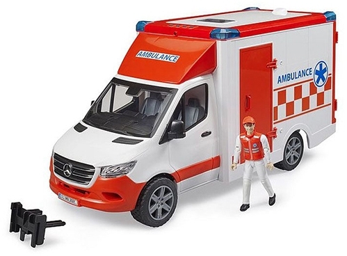 Bruder - Ambulanta Mercedes Benz Cu Sofer Si Sirena