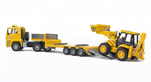 Set de joaca Camion incarcare MAN TGA si buldoexcavator JCB 4CX Bruder