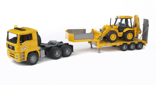 Set de joaca Camion incarcare MAN TGA si buldoexcavator JCB 4CX Bruder