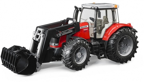 Jucarie Tractor Massey Ferguson 7624 cu incarcator frontal Bruder