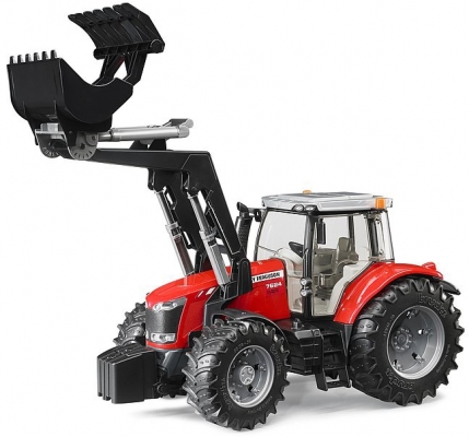 Jucarie Tractor Massey Ferguson 7624 cu incarcator frontal Bruder