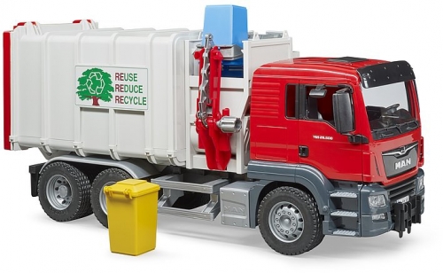 Jucarie Camion de gunoi MAN TGS cu incarcare laterala Bruder