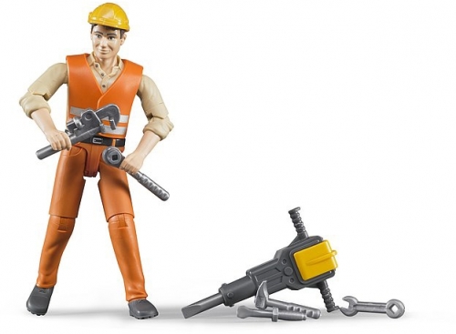 Jucarie Figurina muncitor de constructii cu accesorii Bruder 
