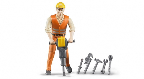 Jucarie Figurina muncitor de constructii cu accesorii Bruder 