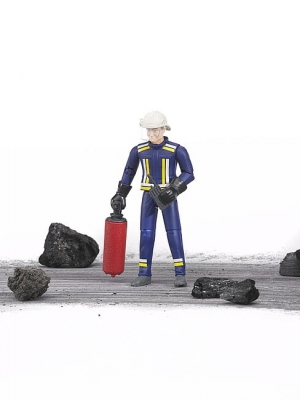 Jucarie Figurina pompier cu accesorii Bruder