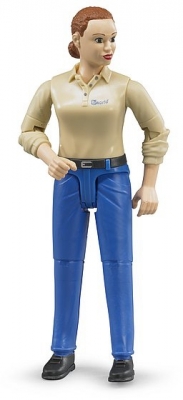 Jucarie Figurina femeie cu pantaloni albastri Bruder