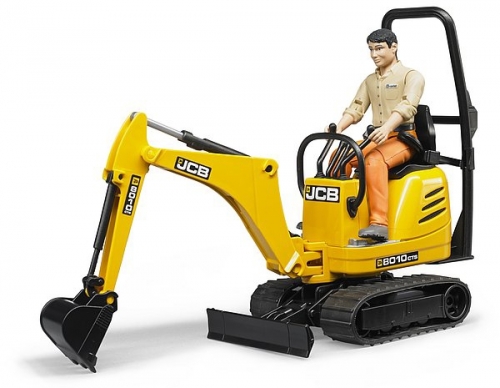 Set de joaca Micro Excavator JCB 8010 CTS si muncitor Bruder