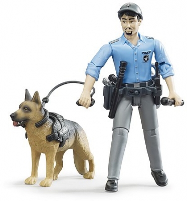 Jucarie Figurina politist cu caine Bruder 