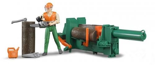 Set de joaca Figurina muncitor forestier cu accesorii Bruder