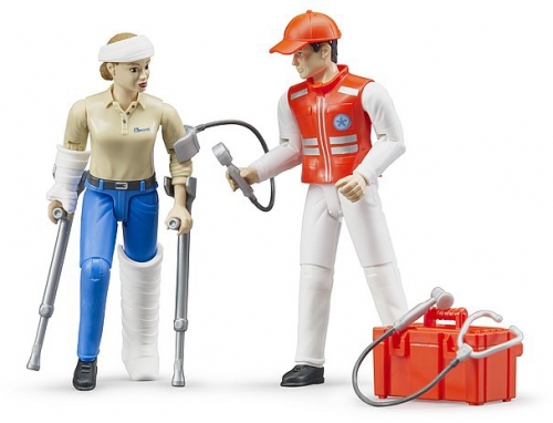 Set de joaca Figurine asistenti ambulanta si accesorii Bruder 