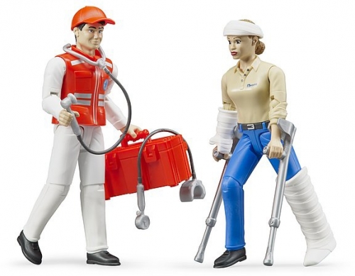 Set de joaca Figurine asistenti ambulanta si accesorii Bruder 