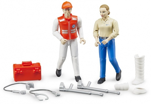 Set de joaca Figurine asistenti ambulanta si accesorii Bruder 