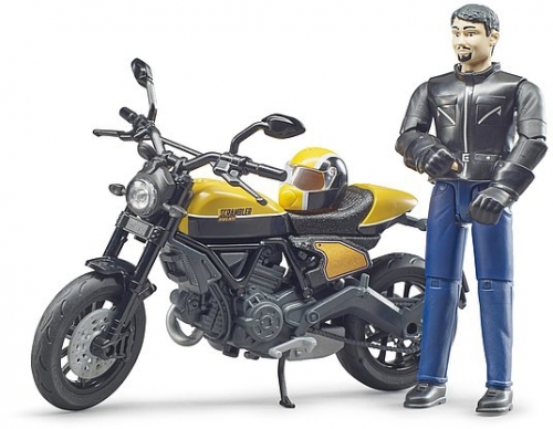 Set de joaca Motocicleta Scrambler Ducati Full Throttle cu sofer Bruder