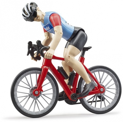 Set de joaca Figurina ciclist cu bicicleta de curse Bruder 