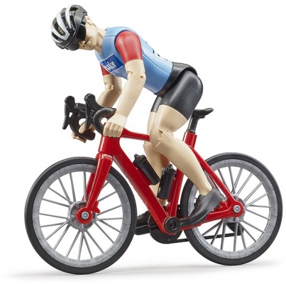 Set de joaca Figurina ciclist cu bicicleta de curse Bruder
