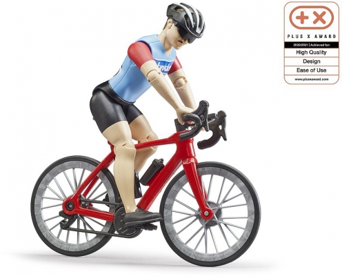 Set de joaca Figurina ciclist cu bicicleta de curse Bruder