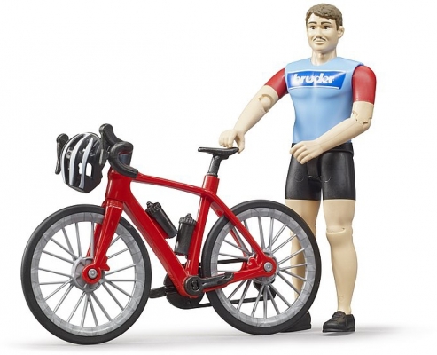 Set de joaca Figurina ciclist cu bicicleta de curse Bruder