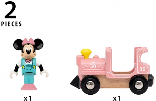 Minnie Mouse cu locomotiva BRIO
