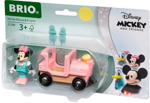 Minnie Mouse cu locomotiva BRIO