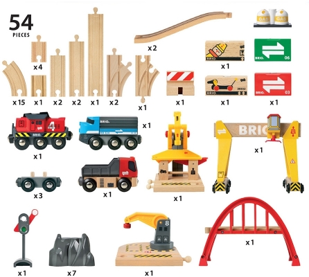 Set deluxe cale ferata cu trenuri de marfa BRIO