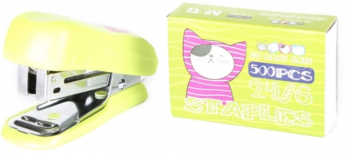 Mini capsator 24/6, diverse culori, include o cutie de capse, So many cats M&G