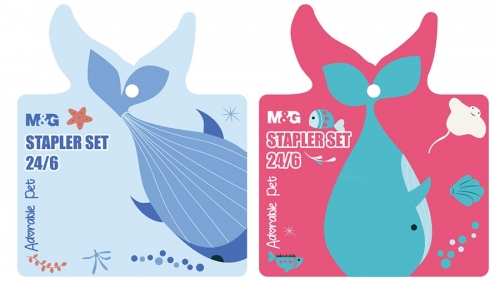 Mini capsator in forma de balena, 24/6, Adorable pet, diverse culori, M&G