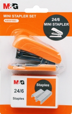 Set mini capsator colorat 24/6 diverse culori si 500 de capse M&G