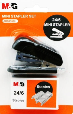 Set mini capsator colorat 24/6 diverse culori si 500 de capse M&G
