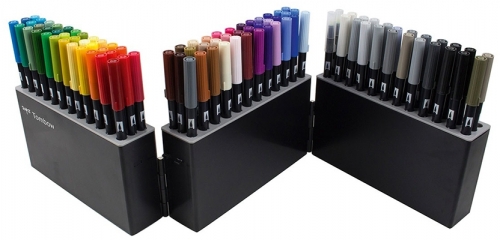 Marker caligrafic 2 in 1, ABT Dual Brush Pen, Combo Colours, 108 culori/set Tombow