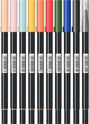 Marker caligrafic 2 in 1, ABT Dual Brush Pen, Manga Shonen, 10 culori/set Tombow