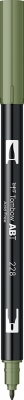 Marker caligrafic 2 in 1, ABT Dual Brush Pen, gray green Tombow