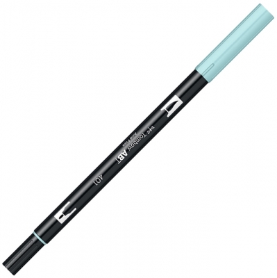 Marker caligrafic 2 in 1, ABT Dual Brush Pen, aqua Tombow