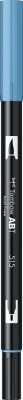 Marker caligrafic 2 in 1, ABT Dual Brush Pen, light blue Tombow