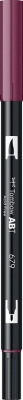 Marker caligrafic 2 in 1, ABT Dual Brush Pen, dark plum Tombow