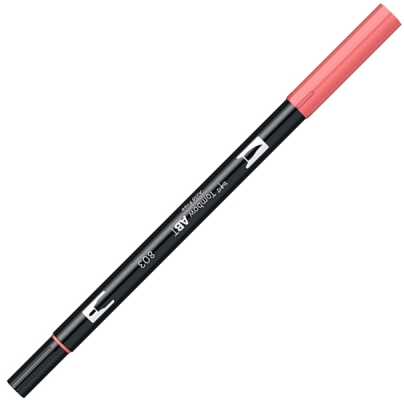 Marker caligrafic 2 in 1, ABT Dual Brush Pen, pink punch Tombow
