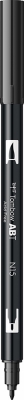 Marker caligrafic 2 in 1, ABT Dual Brush Pen, black Tombow