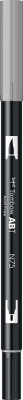 Marker caligrafic 2 in 1, ABT Dual Brush Pen, cool grey 3 Tombow