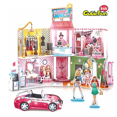 Puzzle 3D si stickere Mall, 157 piese, CubicFun 